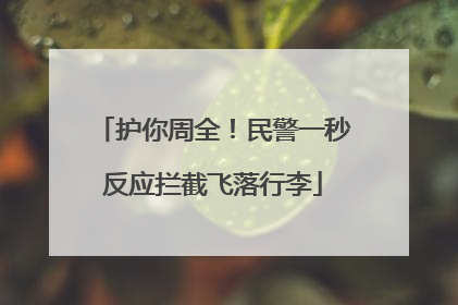 护你周全！民警一秒反应拦截飞落行李